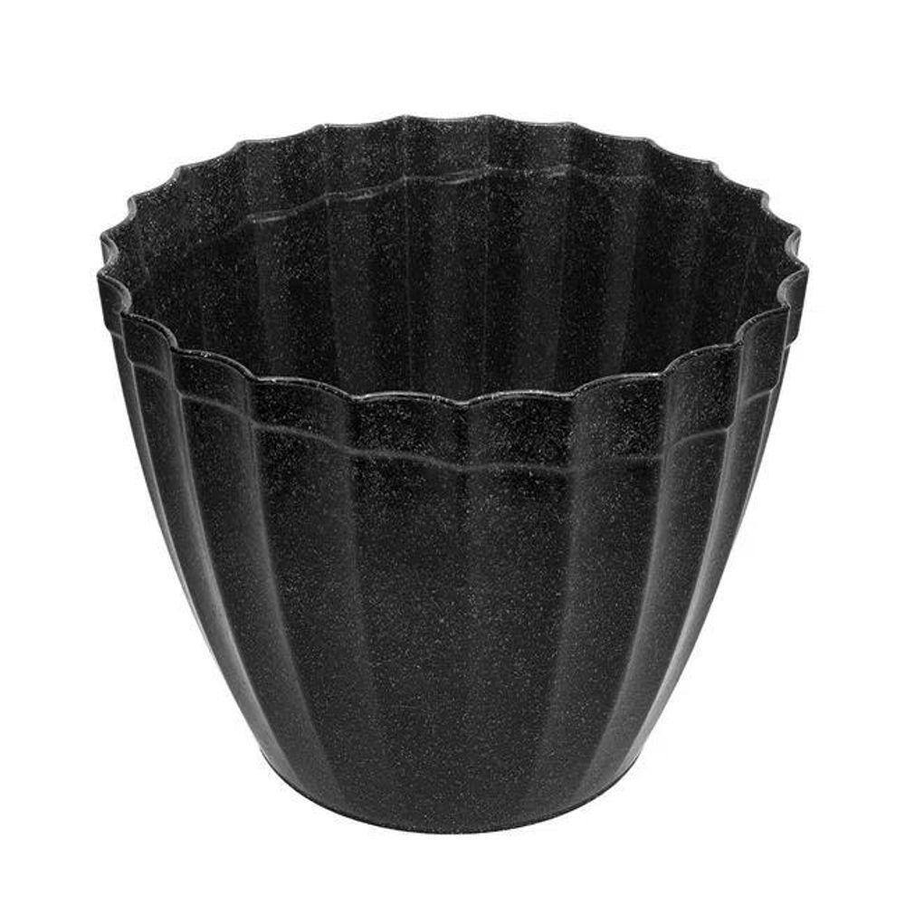 Vaso Plissado Grande Preto Evo Produtos Sustentáveis
