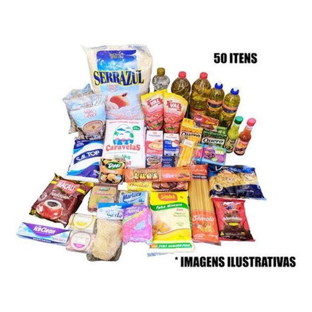 Cesta Básica Alimento Gde Completa Total 50 Itens Doação
