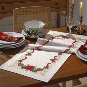 Trilho de mesa natalino 30cm x 1m tempo de decorar karsten | Casas Bahia Trilho de mesa natalino 30cm x 1m tempo de decorar karsten | Casas Bahia