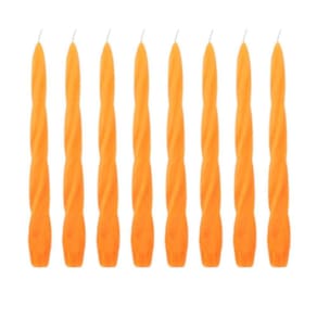 Kit 10 Velas Castiçal Laranja 20 Cm Candelabro