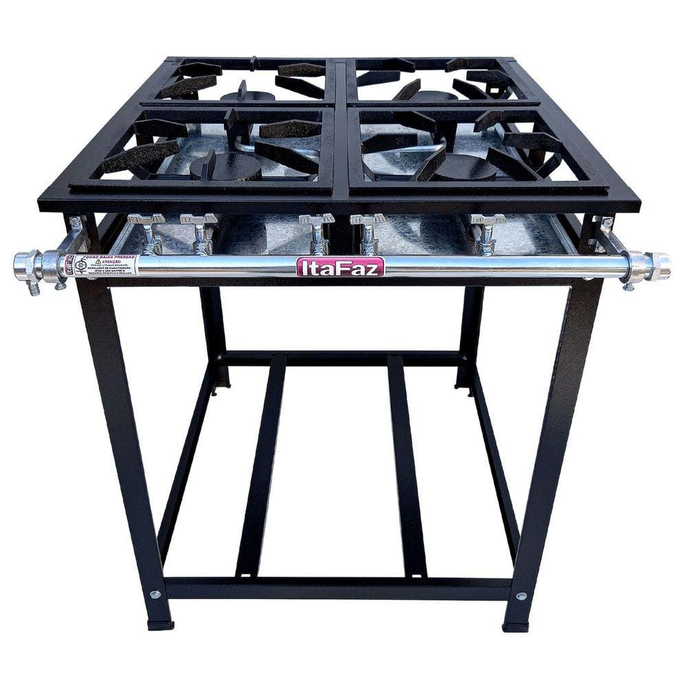 Fogão 4 Bocas Itafaz Industrial Baixa Pressão Qs Preto