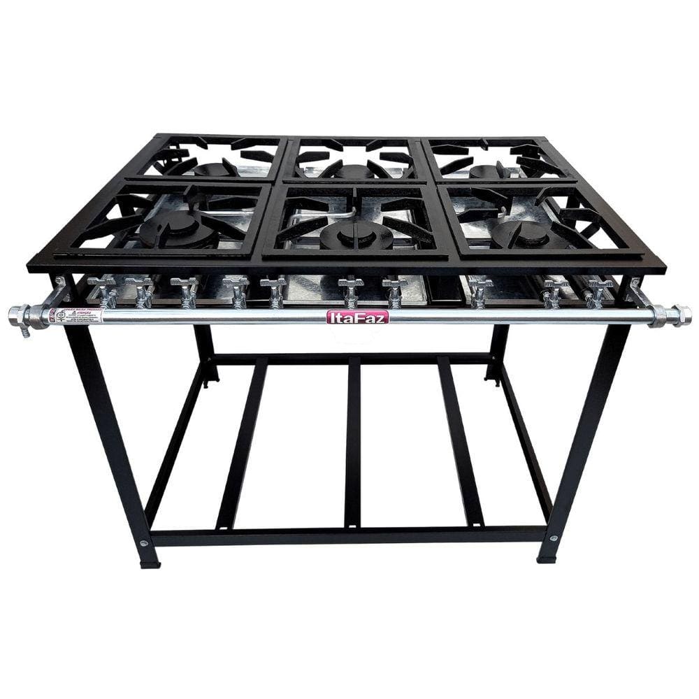 Fogão 6 Bocas Itafaz Industrial Baixa Pressão Qs Qd Preto