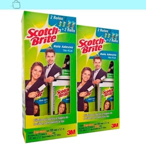Kit2 Rolo Adesivo Tira Pelos Scotch-brite 100mmX3,1m 21Folha