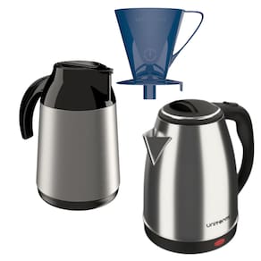 Kit Chaleira elétrica 220V+ Garrafa Térmica Inox 0,6l+Filtro