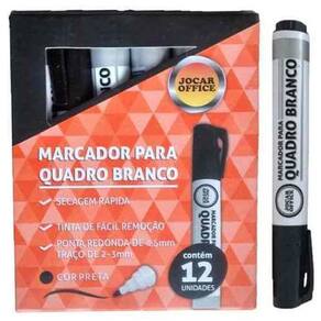 Marcador Para Quadro Branco Preto Caixa Com 12 Jocar Office