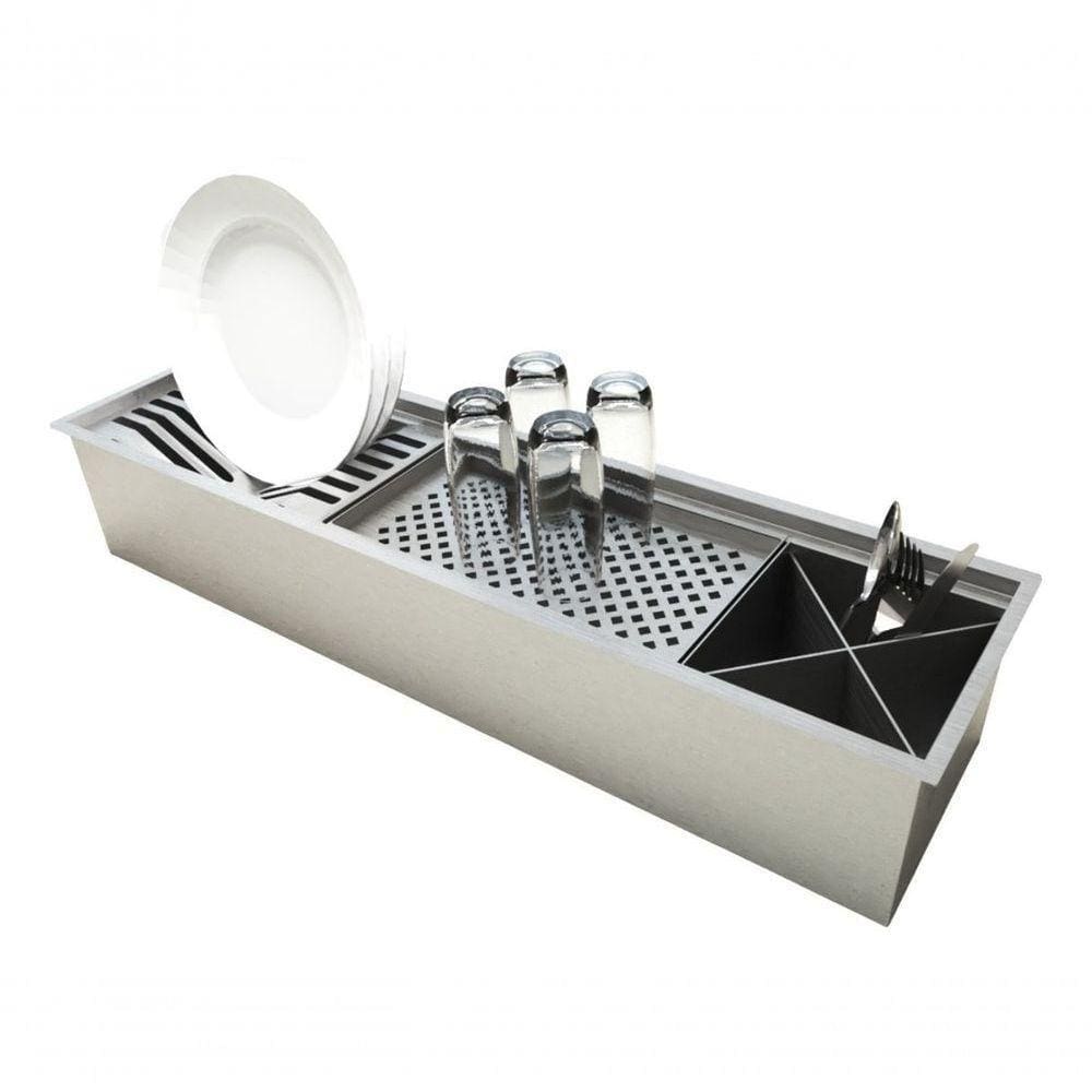Calha úmida Gourmet 77,5cm Inox Escovado Pia Cozinha