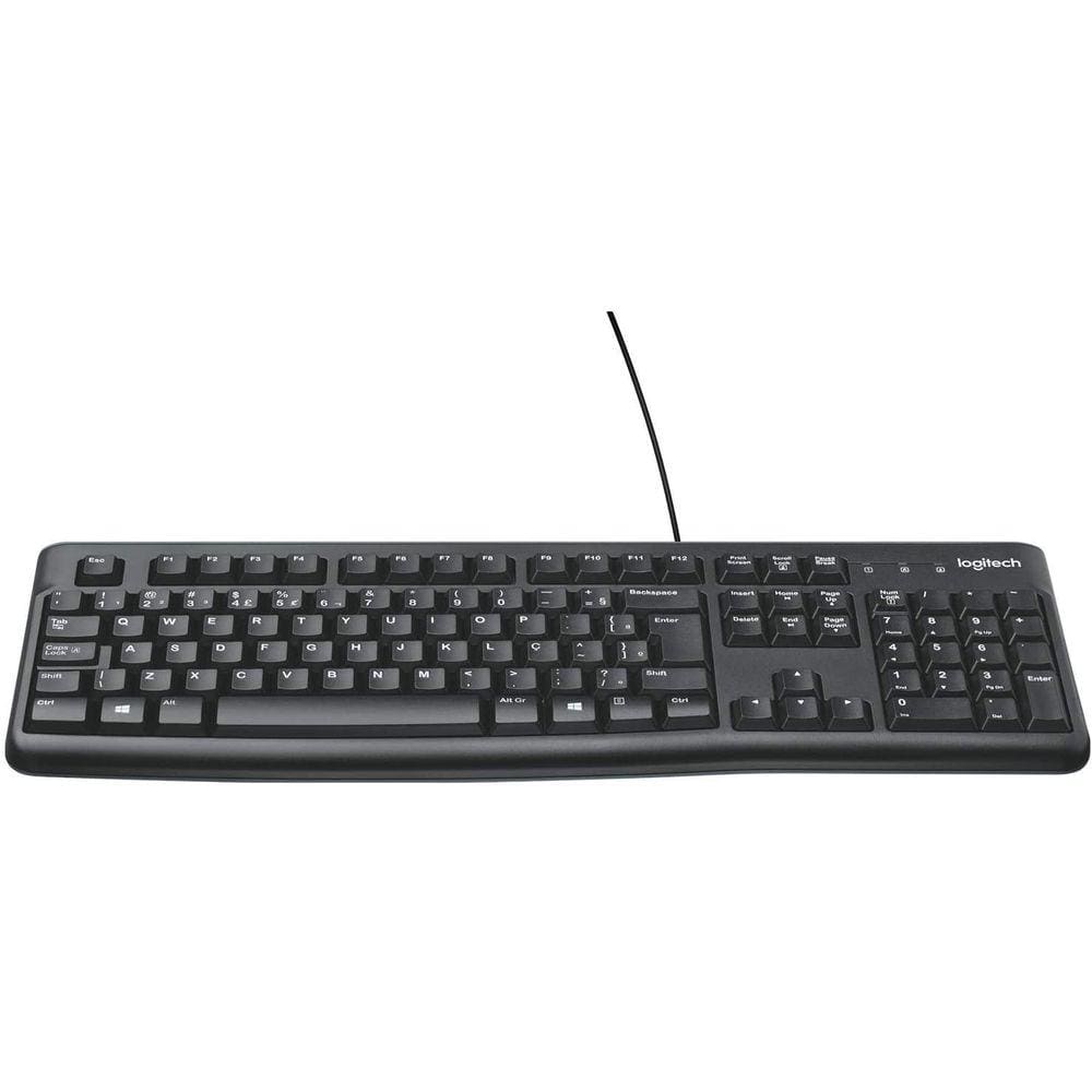 Teclado Com Fio Usb Logitech K120 Resistente Respingos Abnt2