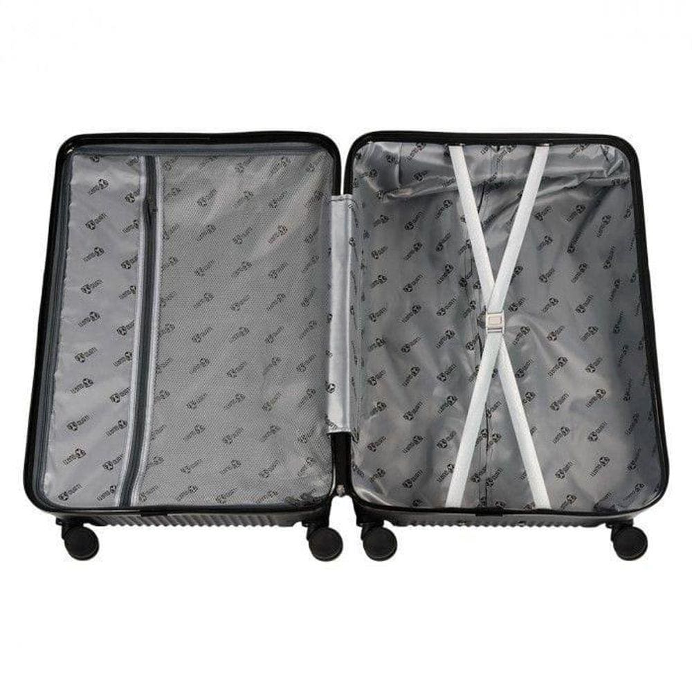 Kit Mala De Viagem Abs Preta Quati Travel 3 Peças Qmvp