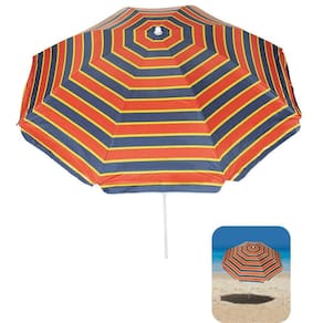 Guarda Sol 1,8M Aço Sombreiro Ipanema Praia Piscina Vermelho