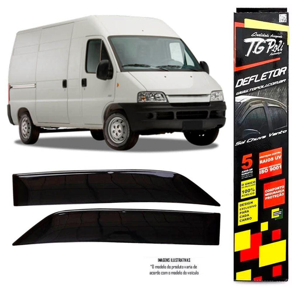 Calha Chuva Defletor TG Poli Peugeot Boxer 2001 2002 2003 2004 2005 2006 2007 2008 2009 2010 2011 2012 2013 2014 2 Portas