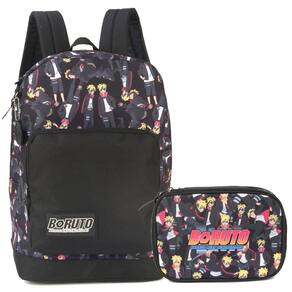 Kit Mochila Escolar Boruto Naruto Infantil de Carrinho Rodinhas