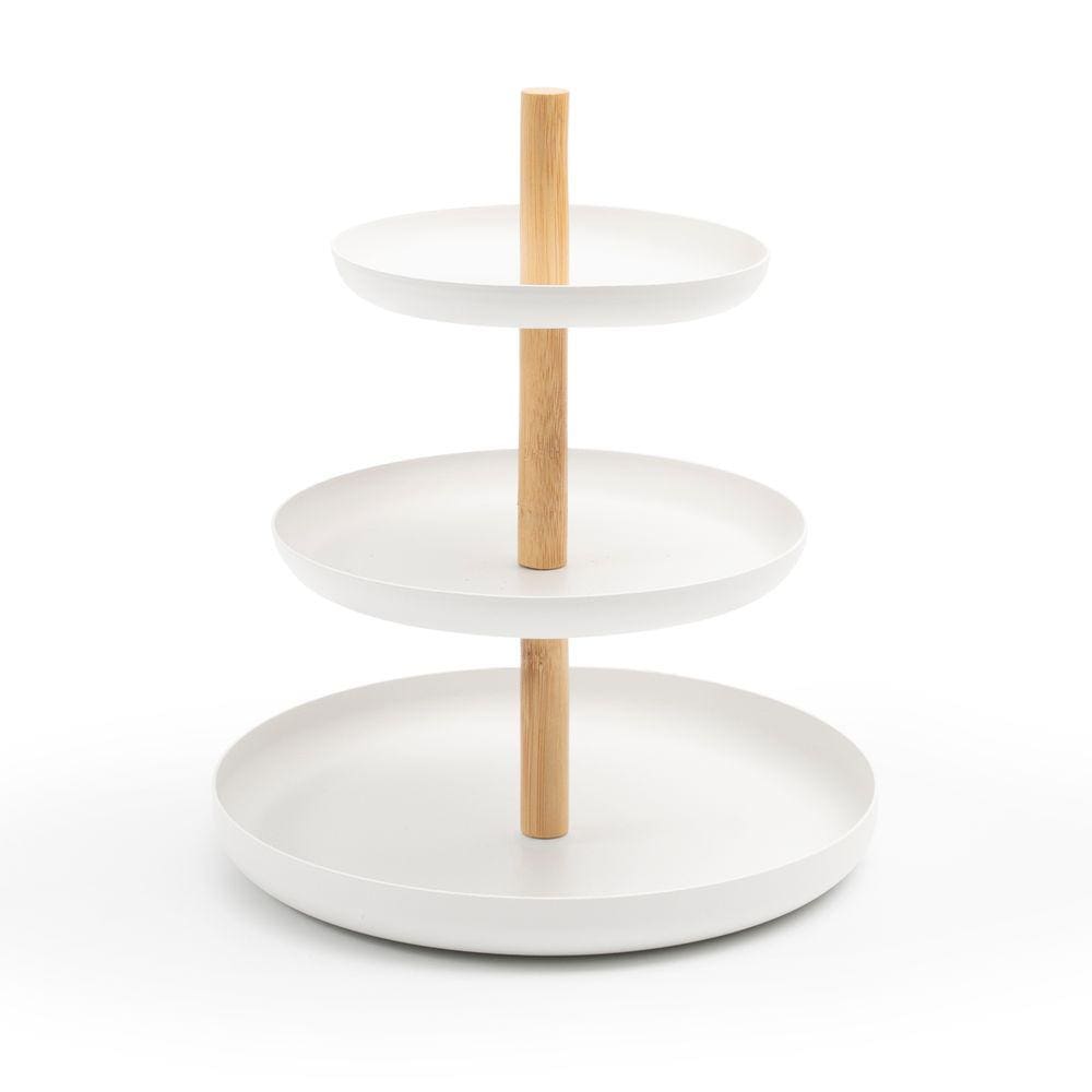 Porta-acessórios de metal e bambu 20cm - Oikos