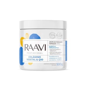 Creme Para Massagem Corporal Raavi Q10 Colágeno Vegetal 500g