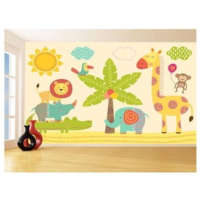 Papel De Parede Infantil Zoo Safari Leão Baby 3,5M Azs329