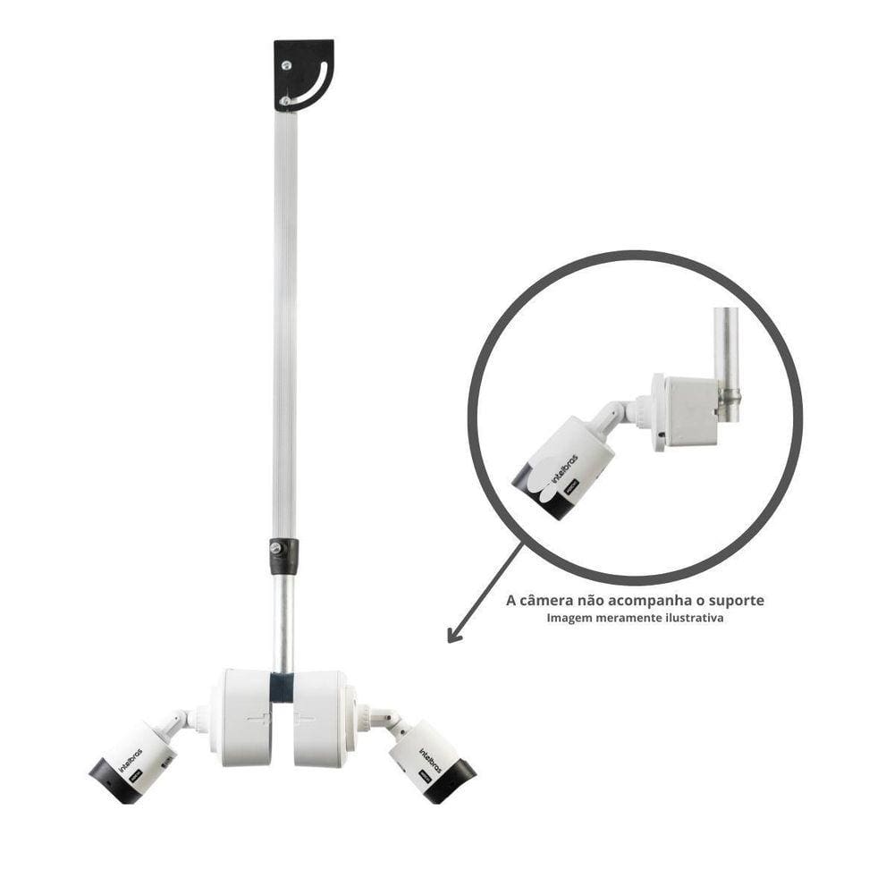 Suporte Longo Cftv Dome/Bullet 2 Caixas Passagem - 2Mt