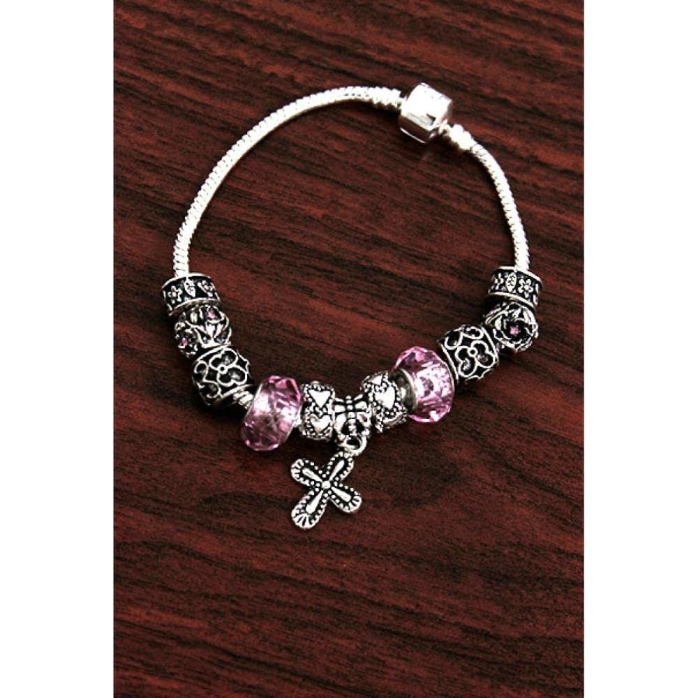 Pulseira Life com Berloques rosas