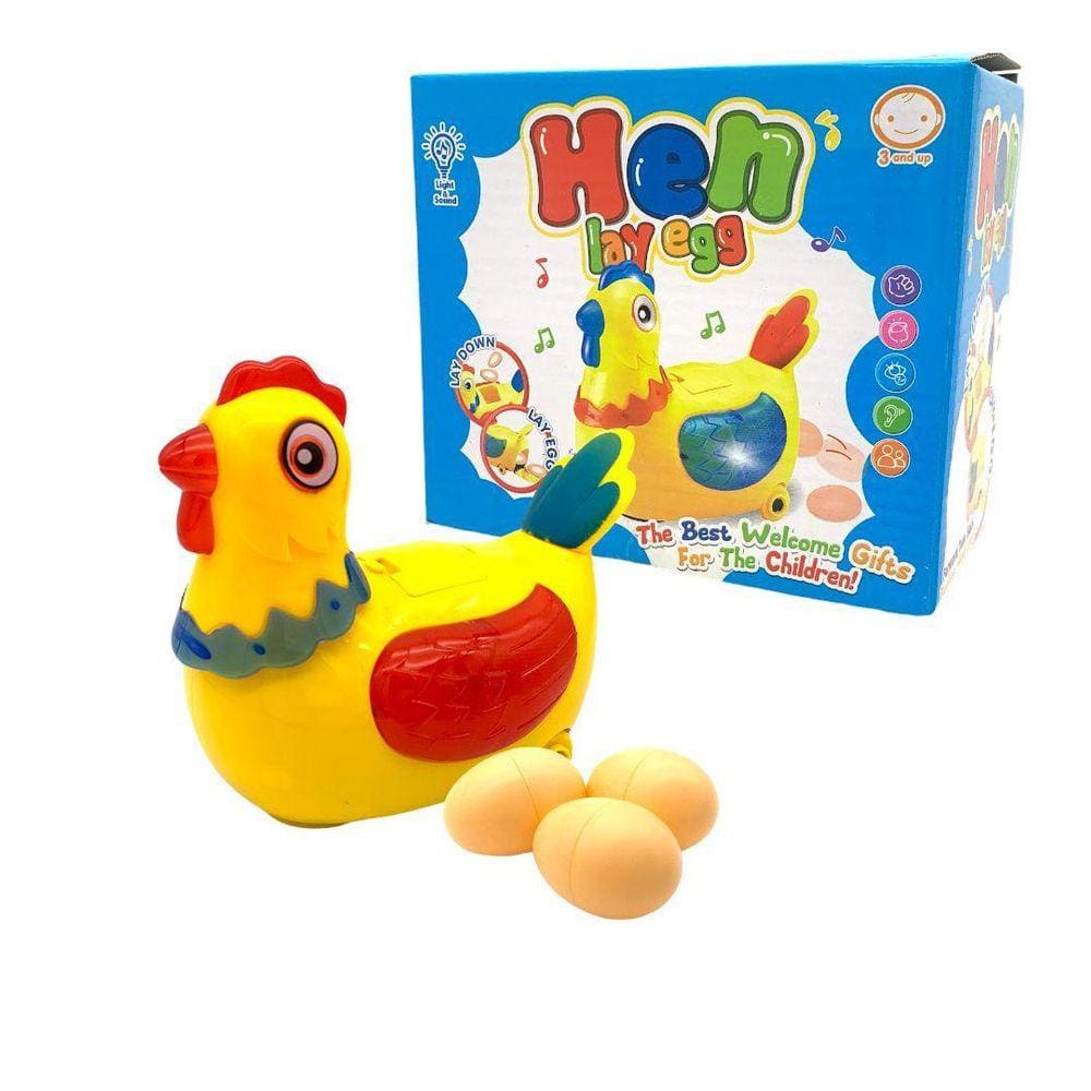 Galinha Musical Bota Ovo Com Luz Brinquedo Infantil.