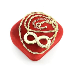 Corrente Feminina 40/45Cm 1Mm Infinito Folheada Ouro Cr259