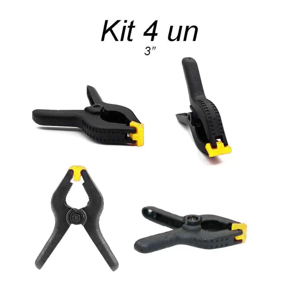 Kit 4 Pcs Grampo Multiuso 3 Pol. 75Mm Marceneiro Reforçado