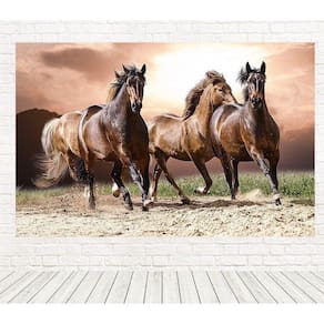 Painel Retangular Sublimado Cavalos 2,0X1,5 Frt-3662
