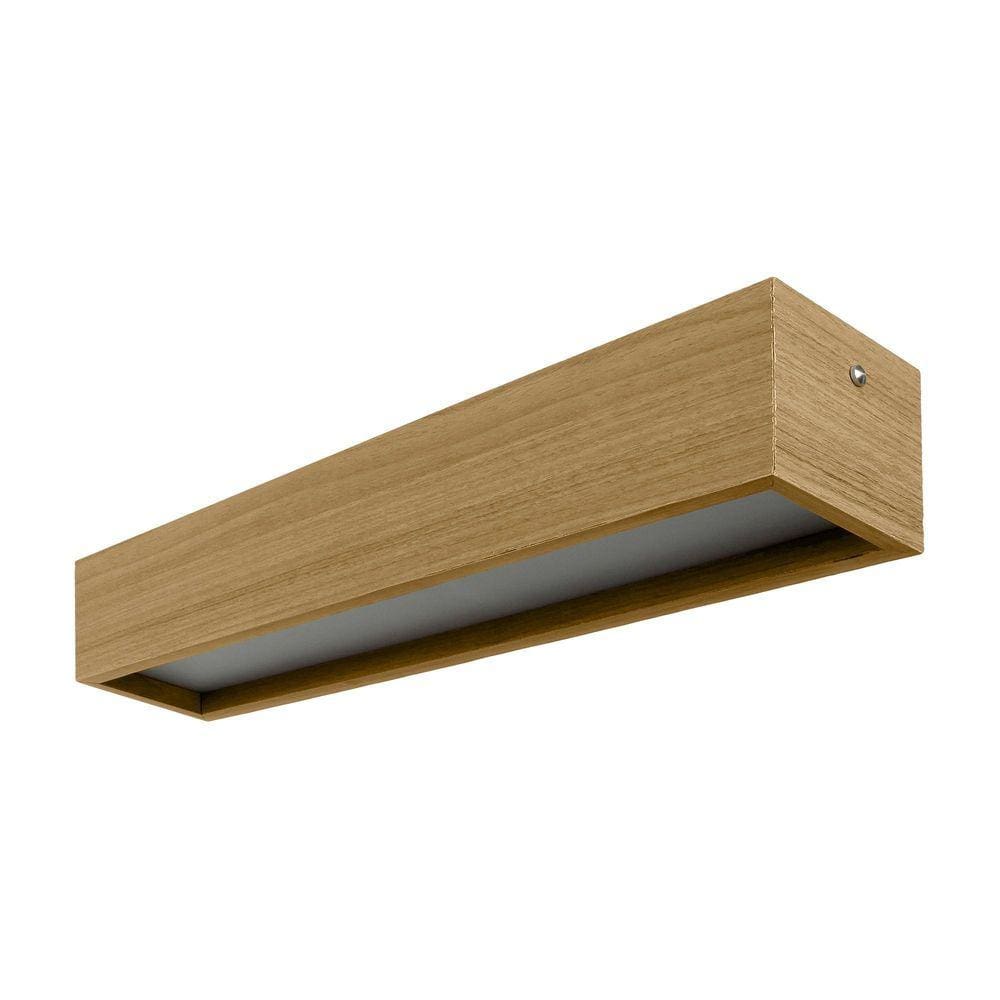 Plafon Wood Retângular T8 124X13Xh10Cm - 2 Luzes - Freijó