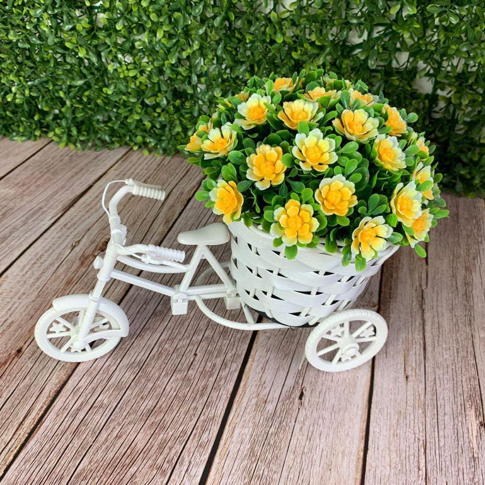 Floreira Bicicleta Miniatura + 1 Arranjo de Flores Decoração | Casas Bahia