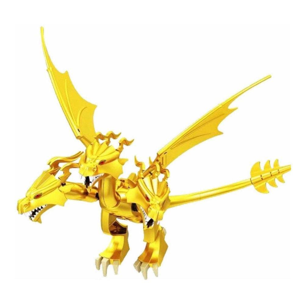 Boneco Blocos De Montar Rei Ghidorah Godzilla Dourado Grande