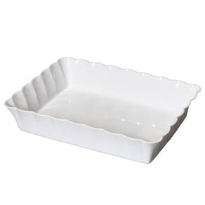 Travessa Retangular Branca Canelatta Le Chef 30,5X22X6,5Cm