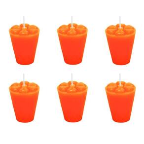 10 Velas Refil Laranja Copinho De Pinga Decoração 12 Horas