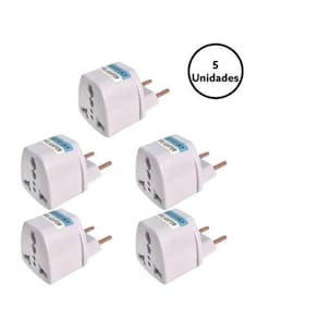 Kit 5X Adaptadores Tomada Universal Padrão Europeu P Brasil