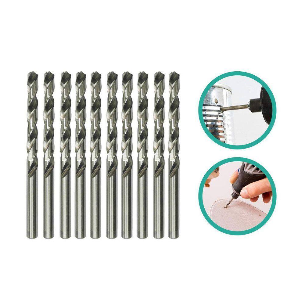 Kit 10 Mini Brocas 3Mm Fina Para Micro Retífica E Furadeira