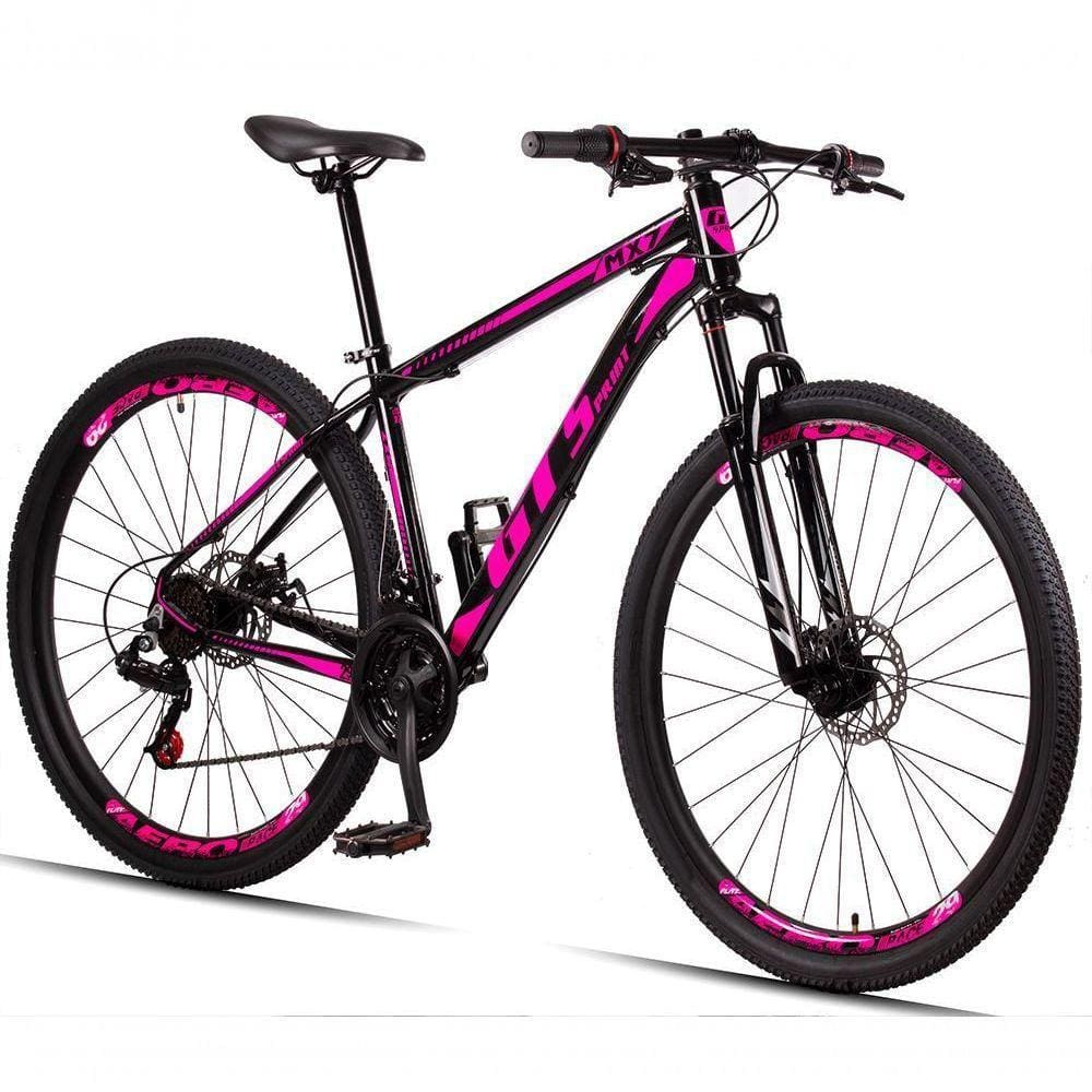 Bicicleta Gt Sprint Mx7 T15 Aro 29 Susp. Dianteira 27 Marchas - Preto/rosa