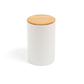 Pote zig zag dolomita com tampa de bambu grande 1,5l - Oikos
