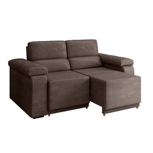 sofá retrátil desmontável suede 2 15m 3 lugares fox marrom