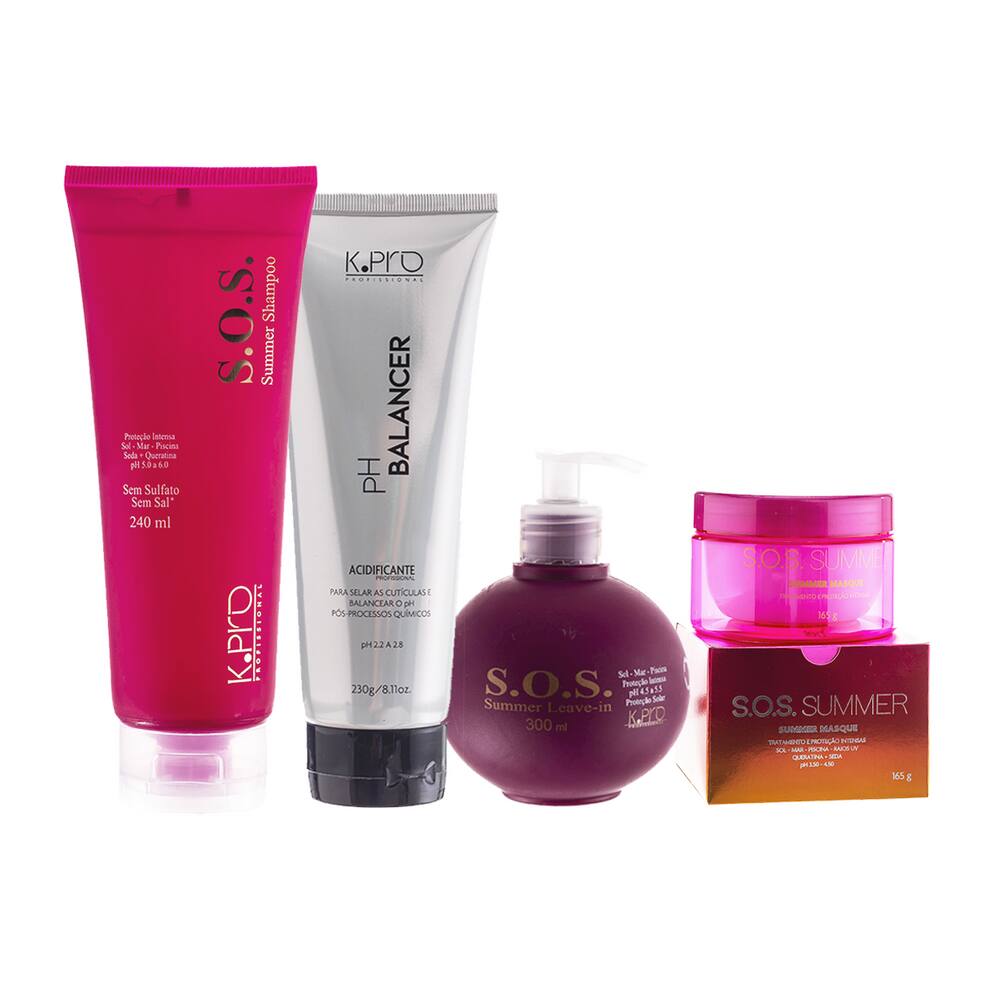 K.Pro Summer Shamp 240ml + Leave-in 300ml + Mask 165g + pH