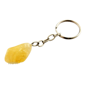 Chaveiro Pedrinha Citrino Rolada Natural Garimpo