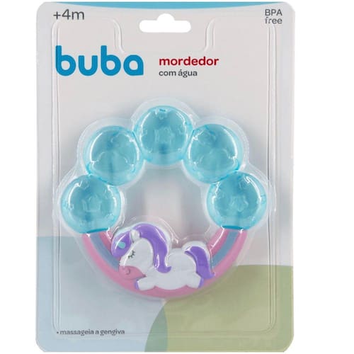 imagem-Mordedor Com Água Massageador Gengiva Bebe Buba - Cor: Unicórnio