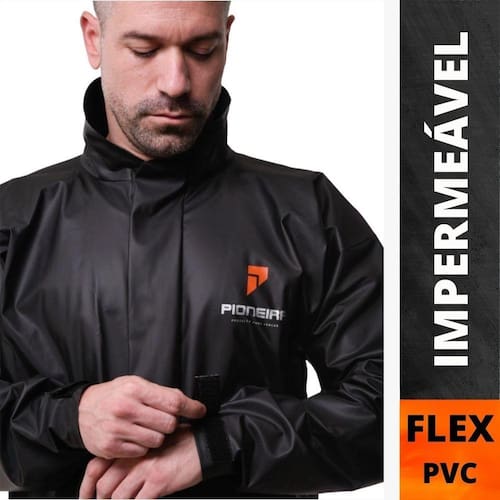 Capa De Chuva Pioneira Pvc Gola Moto Motoqueiro Ciclista - Tamanho: M