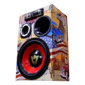 Caixa Ativa Radio Bluetooth Usb Residencial + Modulo Taramps América Compet Vermelho