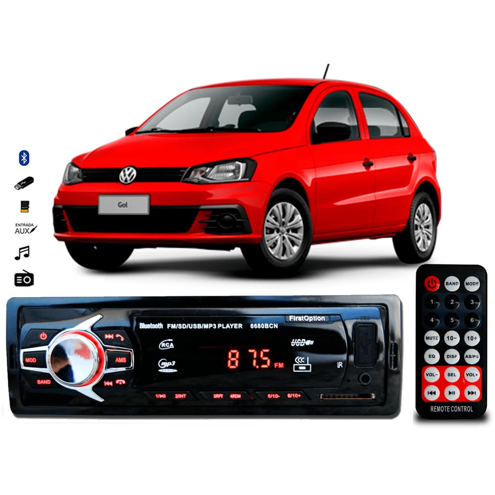 Aparelho Som Mp3 Vw Gol G3 G4 G5 Bluetooth Pendrive Rádio