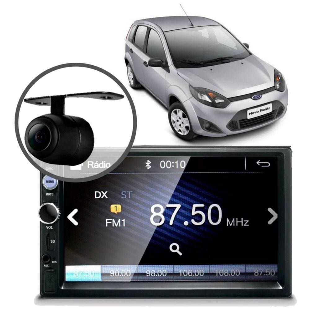 Central Multimídia Mp5 Universal Ford Fiesta Espelhamento