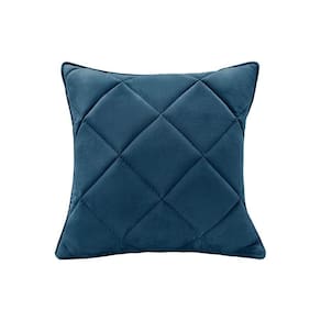 Almofada Decorativa Nina Matelassê 48X48 Veludo Azul Marinho