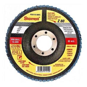 Disco Lixa Flap 115Mm 4.1/2 P/Metal Gr080 Starrett Fds115-