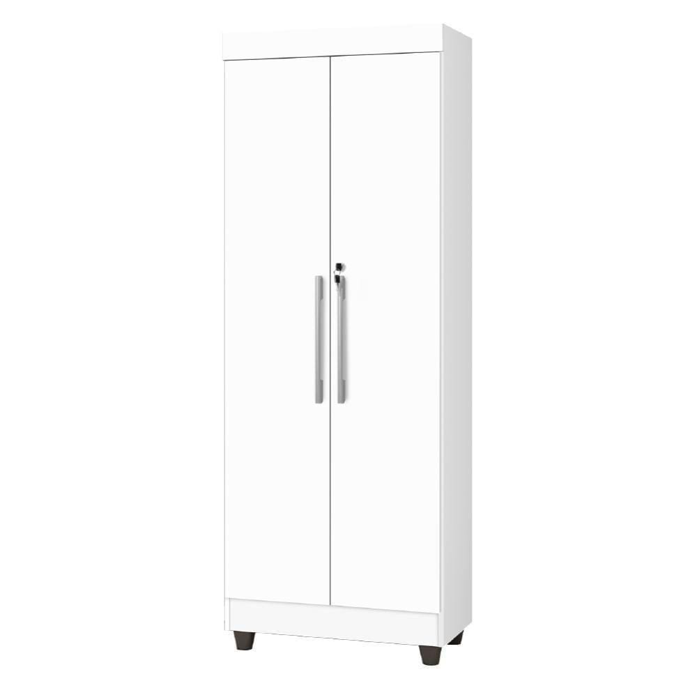 Armário Multiuso Lavanderia Com Chave 2 Portas 1,80M Branco