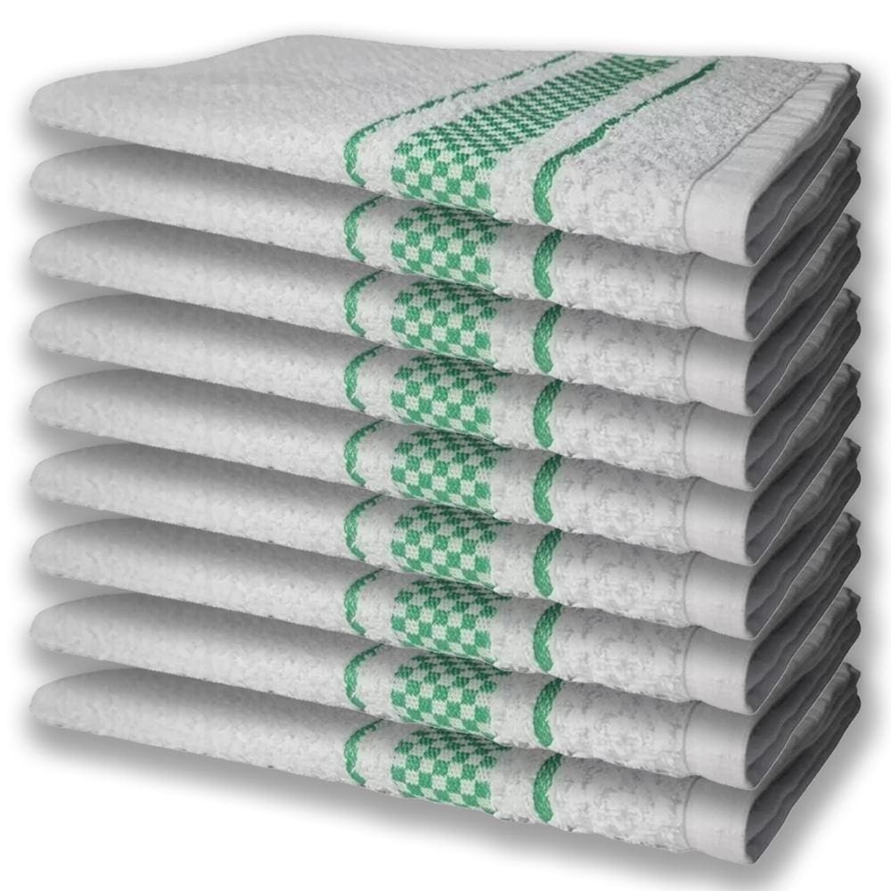 9 Panos De Prato Atoalhado Felpudo Verde