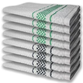 8 Panos De Prato Atoalhado Felpudo 4 Verde 4 Preto