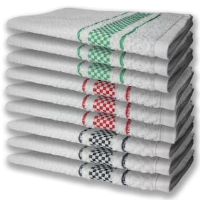 9 Panos De Prato Atoalhado Felpudo Preto Vermelho e Verde