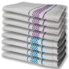 8 Panos De Prato Atoalhado Felpudo 4 Azul 4 Roxo
