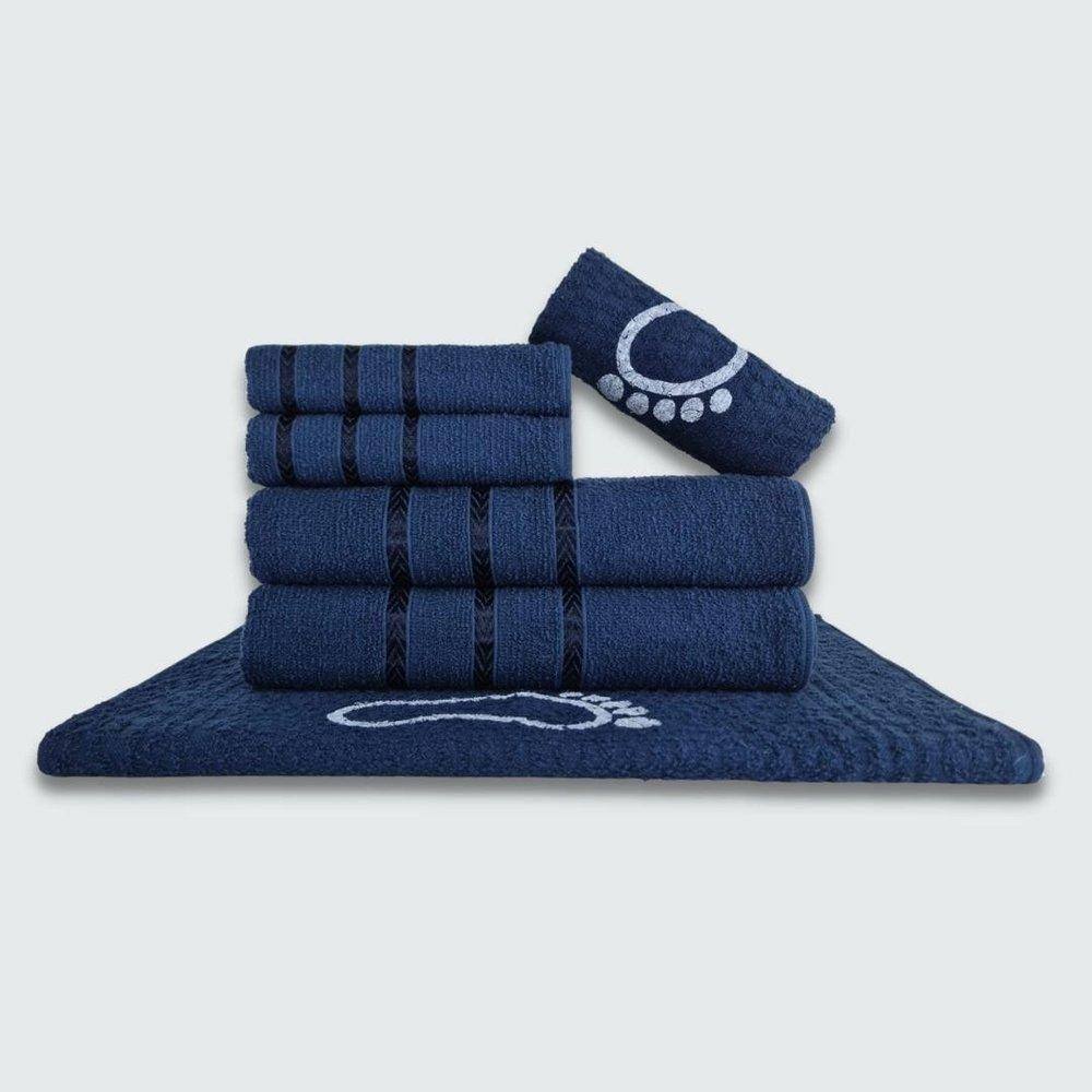 Jogo De Toalha Banho 6 Peças Viena Azul