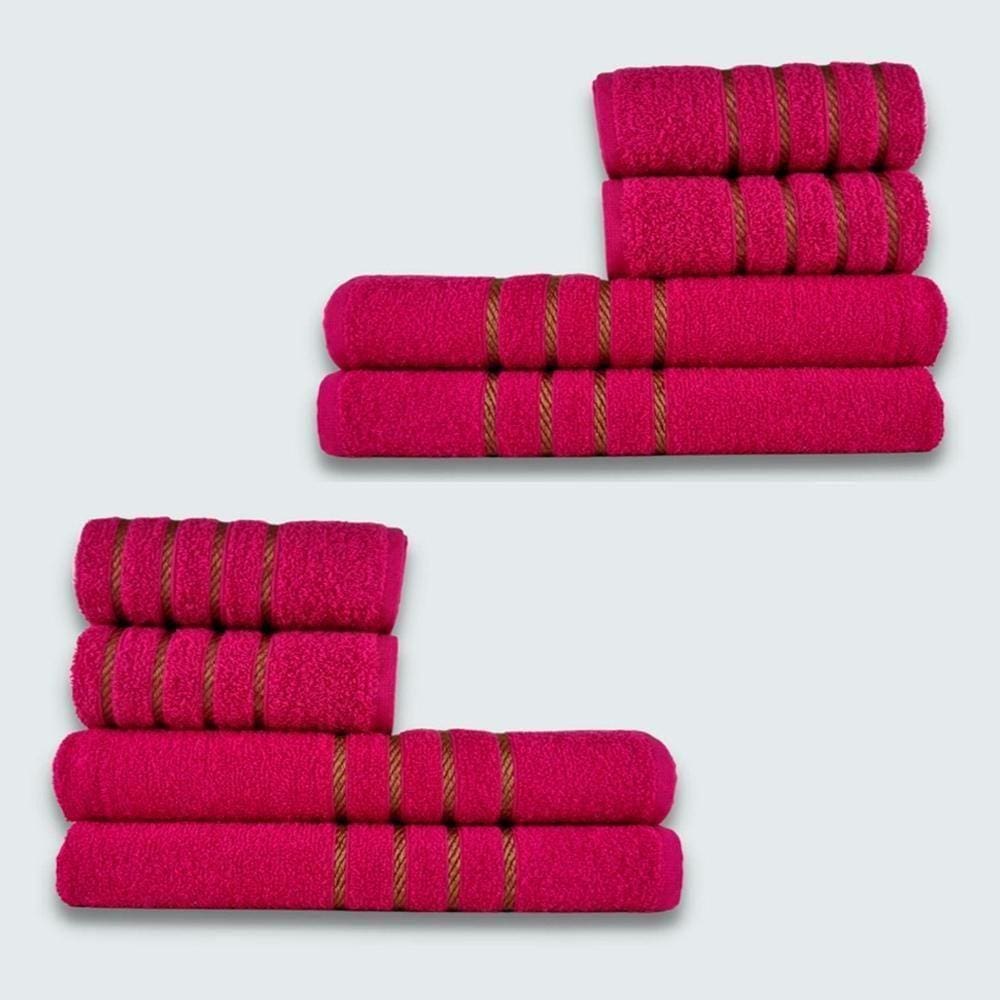 Jogo De Toalhas 8 Peça Coleção Dubai Rosa